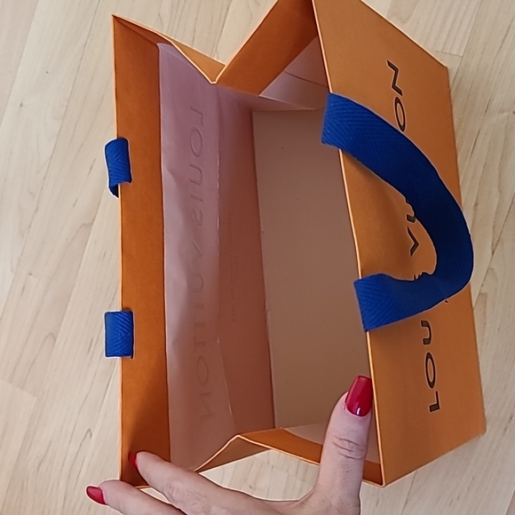 Louis Vuitton Authentic Orange Paper Bag Gift Bag 9 1/2"×8"×6" - Picture 2 of 4